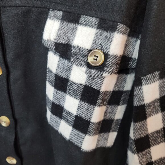 Haptics Buffalo Plaid Color Black Button Down Jacket - Picture 5 of 7